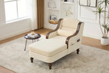 Beige Chenille Upholstered Wide Seat Lounge Chair - Omega Lifestyles
