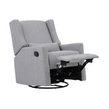 Pronto Grey Polyester Swivel Glider Recliner Chair - Omega Lifestyles