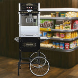 Commercial Popcorn Machine With Cart And Stainless Steel Kettle - Omega Lifestyles