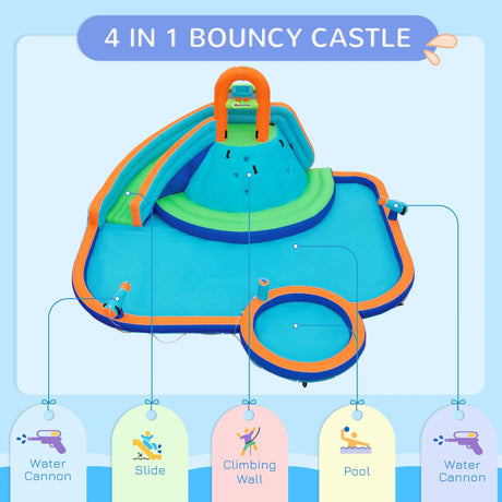 Kids Inflatable Water Slide Bounce House With Climbing Wall - Omega Lifestyles