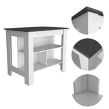 Multicolor Particle Board Kitchen Island With Storage Shelves - Omega Lifestyles