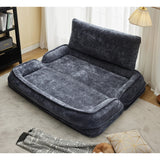 Convertible Adjustable Chenille Loveseat Lazy Sofa Bed - Omega Lifestyles