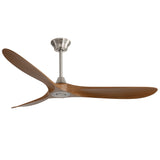 60-Inch Outdoor Brushed Nickel ABS Ceiling Fan With Remote