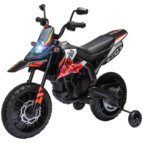 Aprilia Licensed 12V Electric Kids Motorcycle With Training Wheels - Omega Lifestyles
