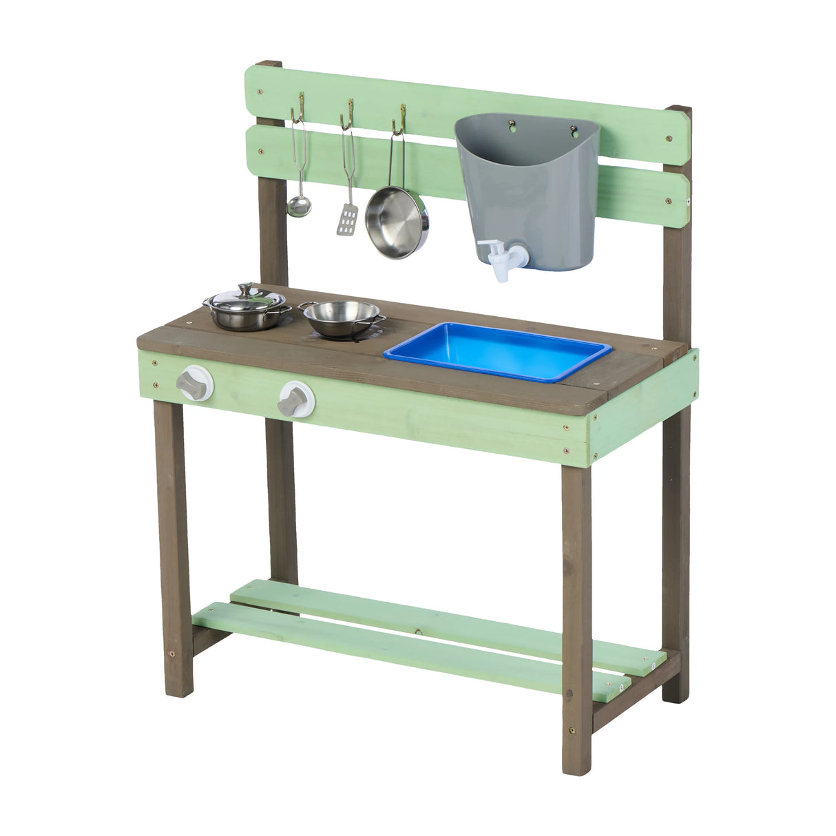 Solid Wood Kids Play Kitchen With Water Play Set - Omega Lifestyles