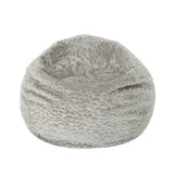 Rounded Faux Fur Foam Filled Bean Bag Chair - Omega Lifestyles
