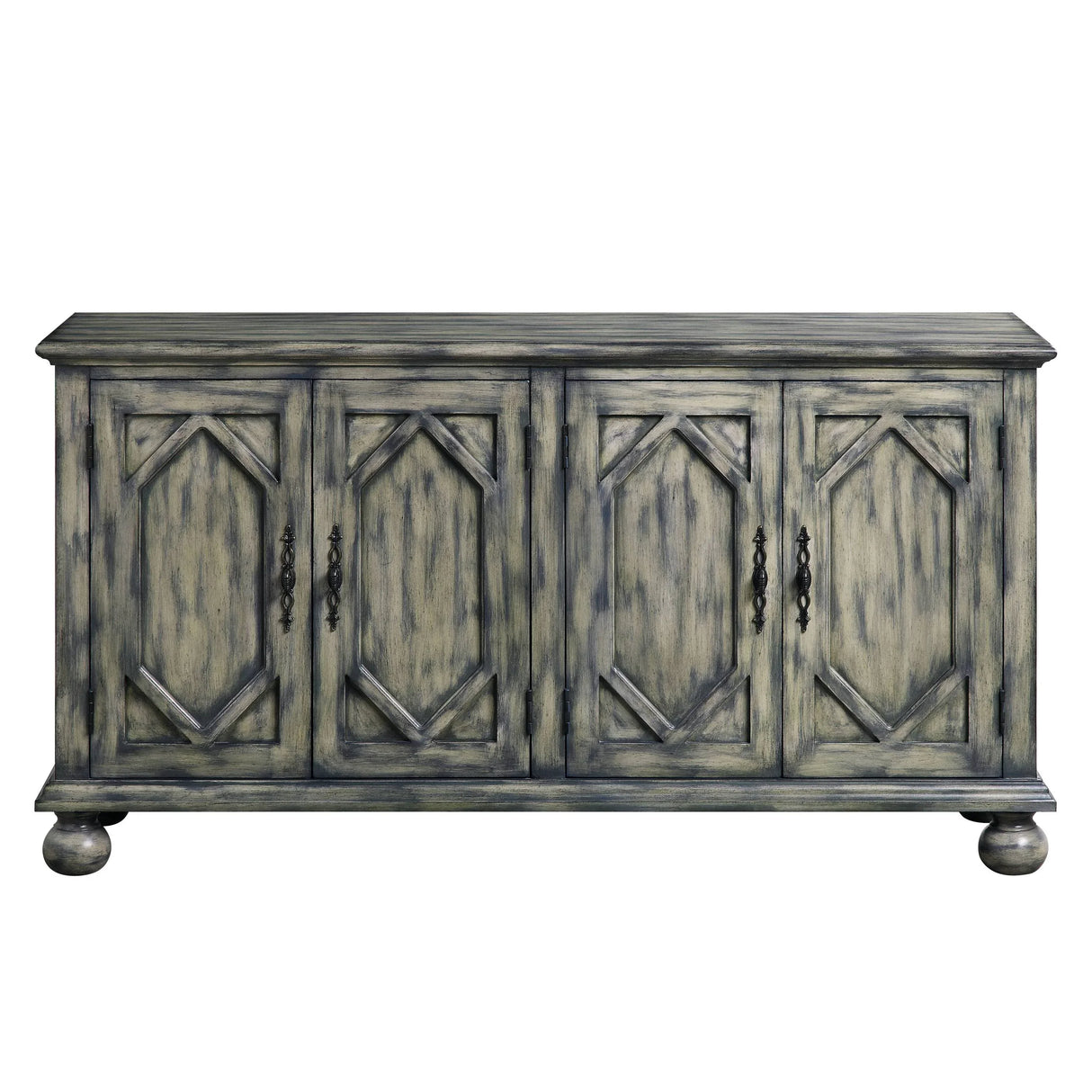 Rustic Gray Synthetic Wood Console Cabinet - Omega Lifestyles