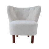 White Teddy Sherpa Wingback Accent Chair - Omega Lifestyles