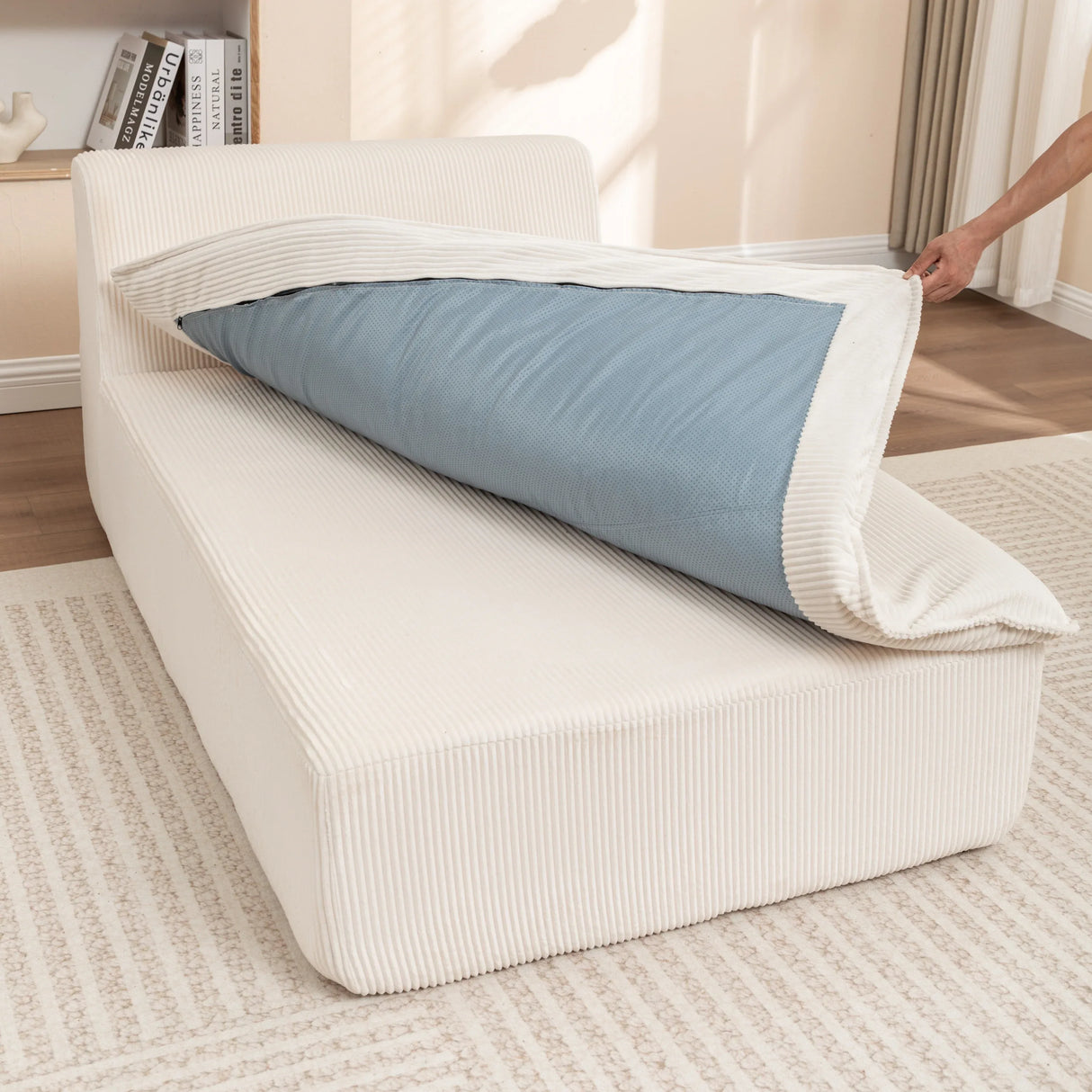 Corduroy Foam High-Density All-Foam Lounge Chair - Omega Lifestyles