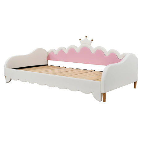 Twin Extending Upholstered Princess Daybed With LED Lights - Omega Lifestyles