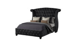 Sophia Upholstered Queen Bed Frame With Acacia Wood - Omega Lifestyles