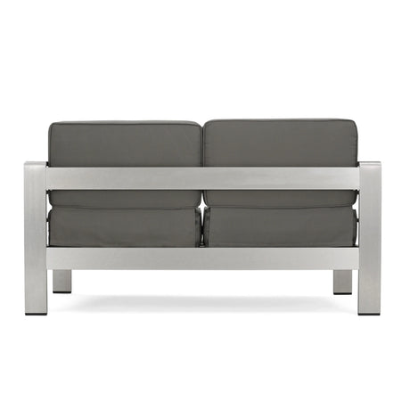 Aluminum Outdoor Patio Loveseat With Water-Resistant Cushion - Omega Lifestyles