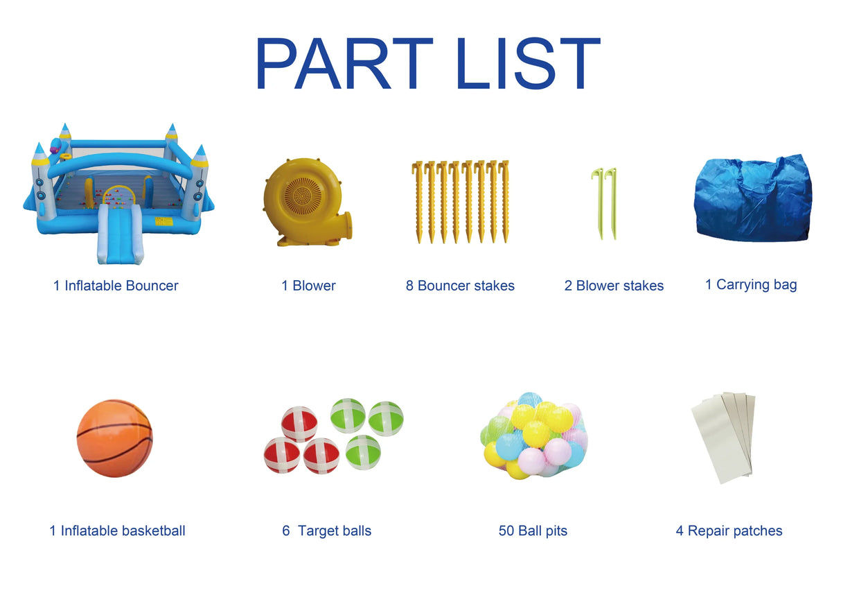 Multicolor Oxford Fabric Inflatable Jump N Slide Bouncer - Omega Lifestyles