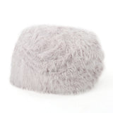 Rounded Lavender Faux Fur Foam Filled Bean Bag Chair - Omega Lifestyles
