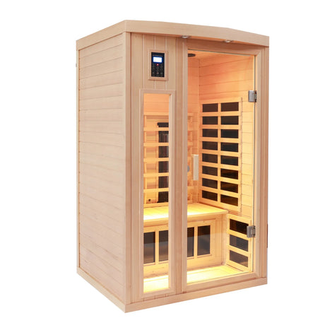 Two-Person Eastern Hemlock Low EMF Far Infrared Sauna - Omega Lifestyles