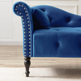 Velvet Tufted Chaise Lounge With Pillow - Omega Lifestyles