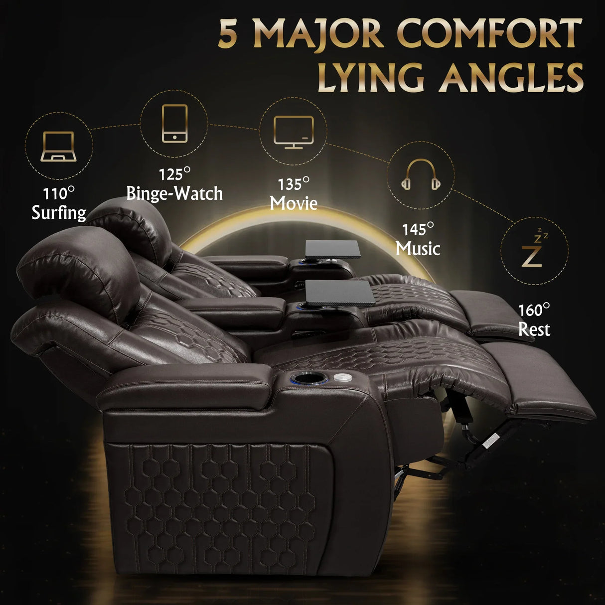 Power Recliner 2-Piece Genuine Leather Adjustable Chair - Omega Lifestyles