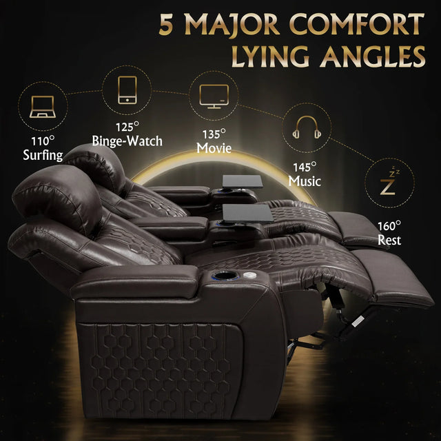 Power Recliner 2-Piece Genuine Leather Adjustable Chair - Omega Lifestyles