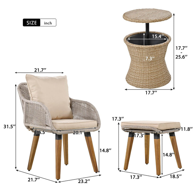 5-Piece Outdoor Patio Furniture Set With Cool Bar Table - Omega Lifestyles