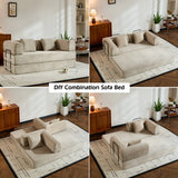 Corduroy Convertible Sleeper Sofa Bed With Foam Cushion - Omega Lifestyles