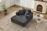 Corduroy Chaise Lounge Chair With Removable Ottoman - Omega Lifestyles