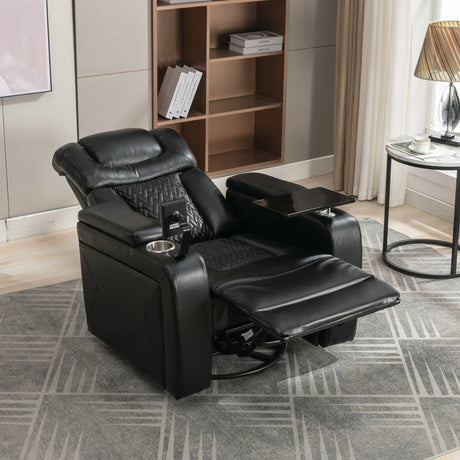 Power Reclining PU Leather Home Theater Recliner Chair - Omega Lifestyles