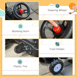 Kids Pedal-Powered Digger Ride-On Truck With Trailer - Omega Lifestyles