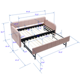 Twin Velvet Upholstered Daybed Frame With Trundle - Omega Lifestyles