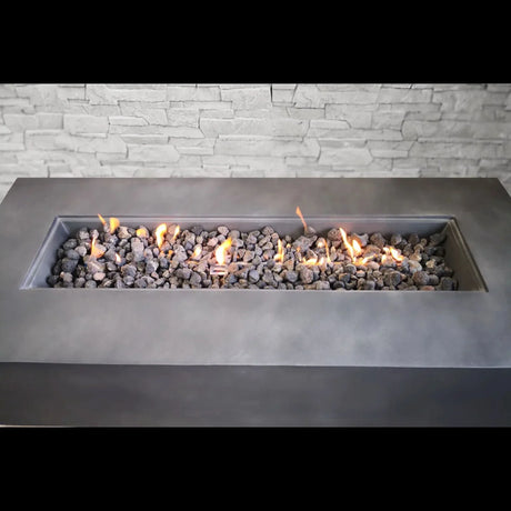 Modern Concrete Weather-Resistant Propane Outdoor Fire Pit Table - Omega Lifestyles