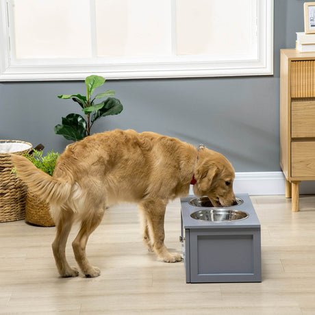 Elevated Raised Pet Feeder With Stainless Steel Bowls - Sleep Galleria
