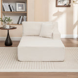 Corduroy Left Armrest Foam Filled Chaise Lounge Chair - Omega Lifestyles