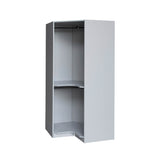 Polygon Corner Space-Saving Gray Particle Board Wardrobe - Omega Lifestyles