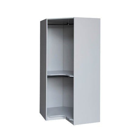 Polygon Corner Space-Saving Gray Particle Board Wardrobe - Omega Lifestyles