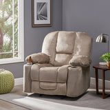 Manual Recliner Chair With Skin-Friendly Fabric And Cup Holders - Omega Lifestyles
