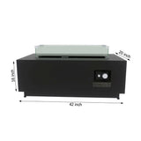 Modern Steel Outdoor Propane Fire Pit Table With Lid - Omega Lifestyles