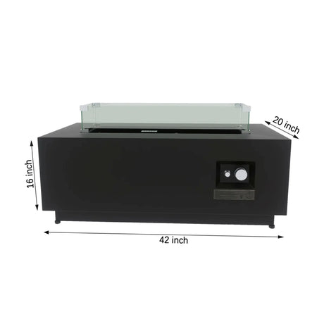 Modern Steel Outdoor Propane Fire Pit Table With Lid - Omega Lifestyles