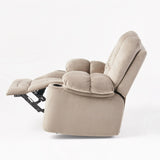 Manual Recliner Chair With Skin-Friendly Fabric And Cup Holders - Omega Lifestyles