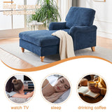 Medium Firm Chenille Upholstery Foam Large Chaise Lounge - Omega Lifestyles