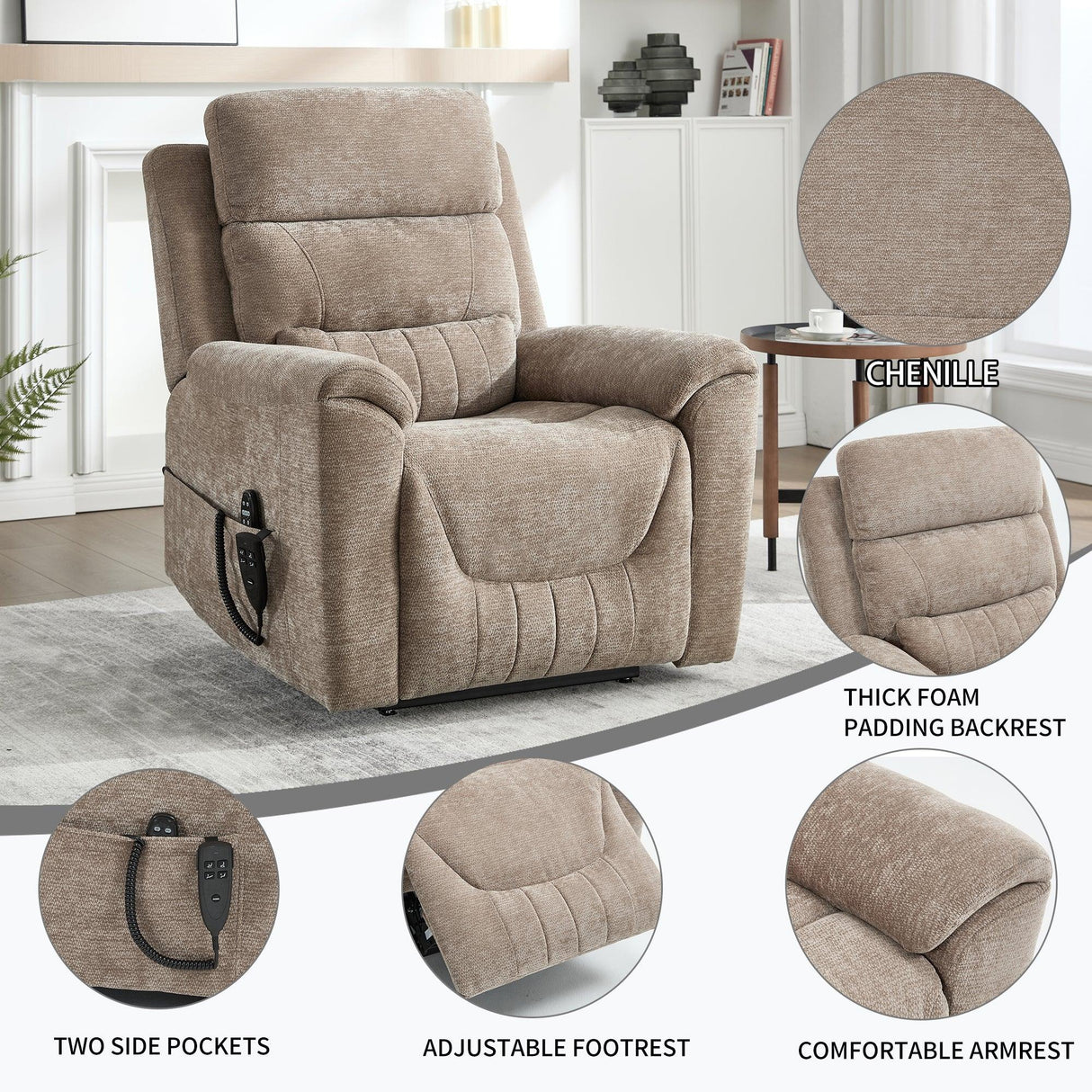 Dual Motor Power Lift Recliner Chair With Massage And Heat - Omega Lifestyles