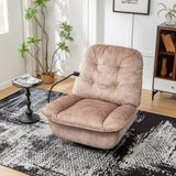 Modern Soft Velvet Swivel Gliding Recliner Chair With Phone Holder - Omega Lifestyles