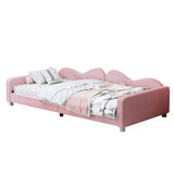 Twin Upholstered Sherpa Fabric Daybed With Cloud Backrest - Omega Lifestyles