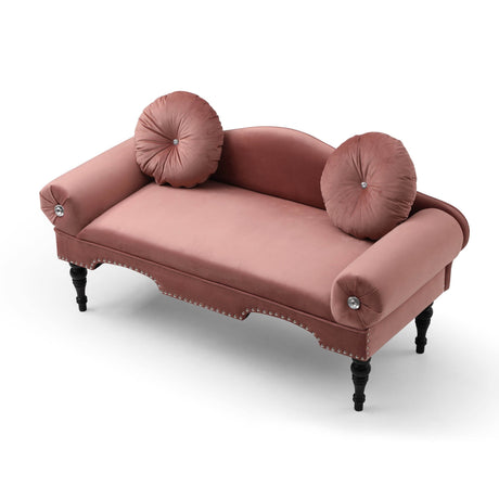 Modern Velvet Upholstered Loveseat Sofa With Pillows - Omega Lifestyles