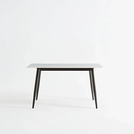Modern Rectangular Ceramic Top Dining Table With Metal Base - Omega Lifestyles