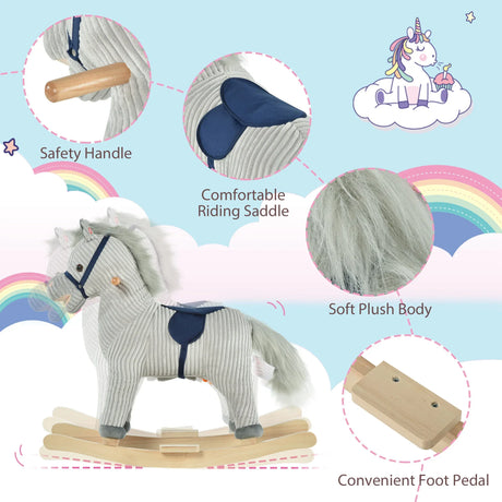 Plush Kids Rocking Horse With Realistic Sounds - Omega Lifestyles