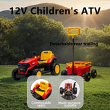 12V Kids Electric Ride On Tractor With Trailer and Lights - Omega Lifestyles