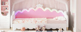 Twin Extending Upholstered Princess Daybed With LED Lights - Omega Lifestyles