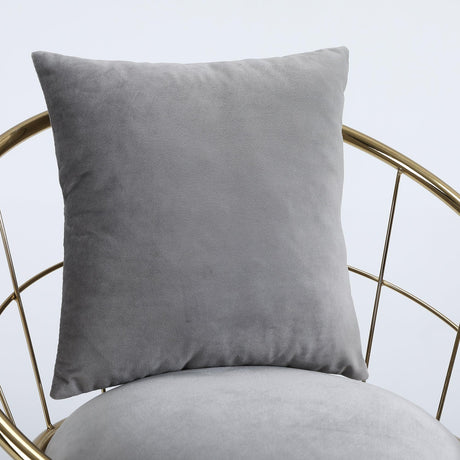 Set Of 2 Grey Velvet Adjustable Height 360-Degree Bar Chairs - Omega Lifestyles