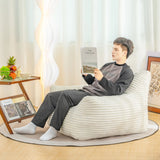 Oversized Soft Corduroy Foam Bean Bag Chair With Armrests - Omega Lifestyles