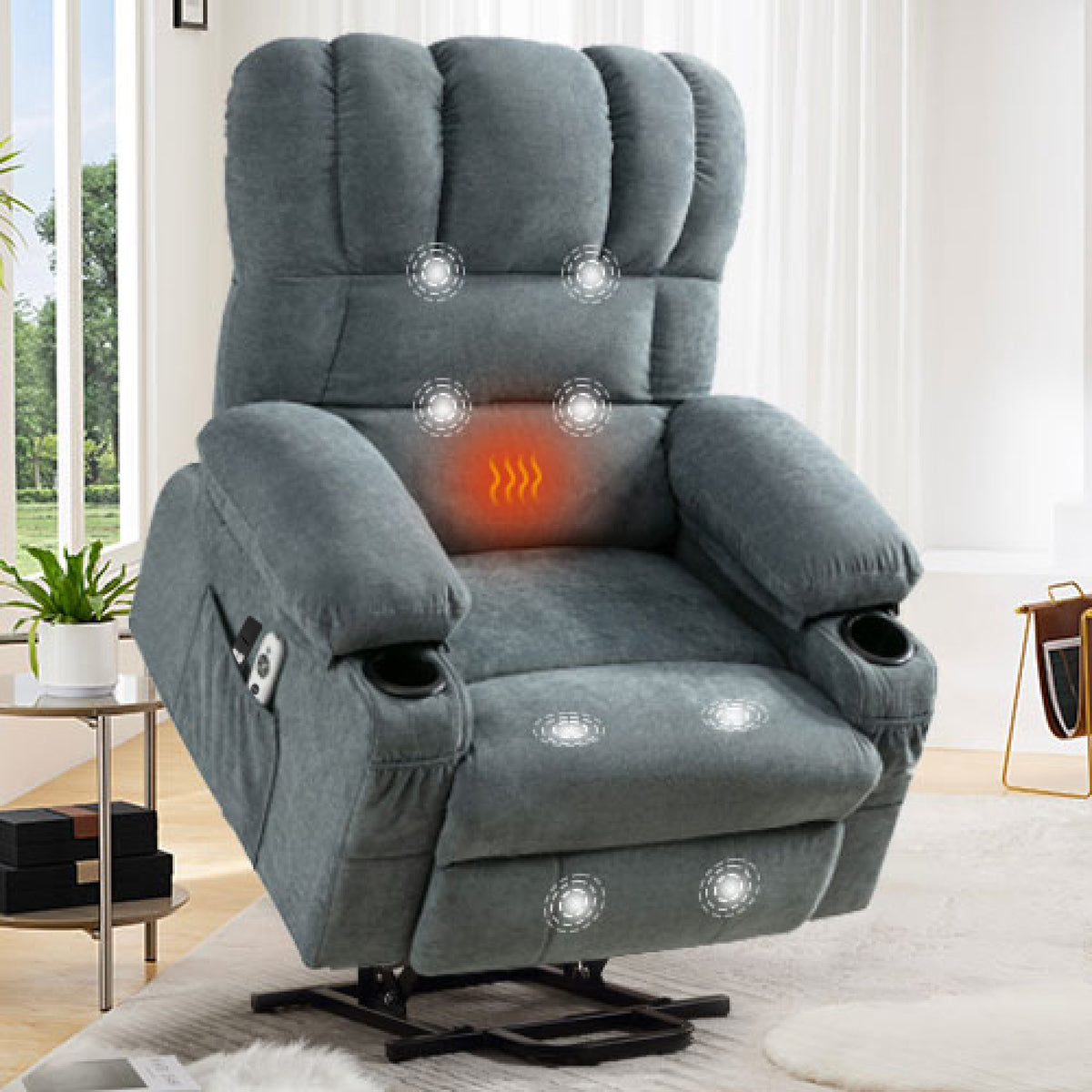Power Lift Heated Vibration Electric Massage Chair