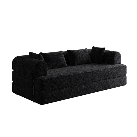 Convertible Chenille Sleeper Sofa Bed With Storage Pocket - Omega Lifestyles